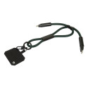 CuffCharge donker groen  60W RPET mobiele polsband kabel 