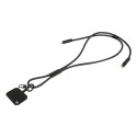 HolCharge zwart  60W RPET mobiele sleutelkoordkabel 