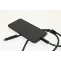 HolCharge donker groen  60W RPET mobiele sleutelkoordkabel 