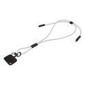 HolCharge blanc  Tour de cou pour téléphone portable en RPET 60 W 