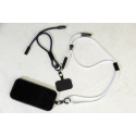 HolCharge blanc  Tour de cou pour téléphone portable en RPET 60 W 