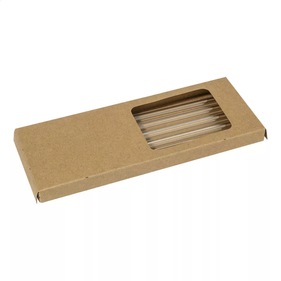 Borosip transparent  glass straw set 
