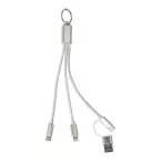 Rafob argenté  Porte-clés avec câble de charge USB 