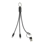 Rafob noir  Porte-clés avec câble de charge USB 