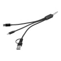 Rafob black  keyring USB charger cable 