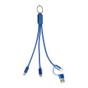 Rafob blauw  Sleutelhanger USB oplader kabel 