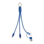 Rafob blauw  Sleutelhanger USB oplader kabel 