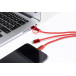Rafob red  keyring USB charger cable 