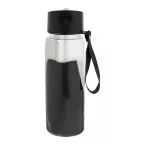 Fitmax zwart  RPET sportfles met handdoek 