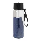Fitmax blauw  RPET sportfles met handdoek 