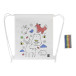 Zocolo white  RPET colouring drawstring bag, animals 