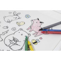 Zocolo white  RPET colouring drawstring bag, animals 