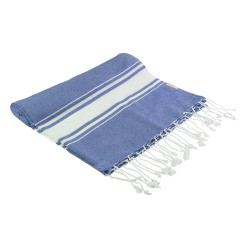 Cancun donker blauw  gerecycled katoenen strandlaken 