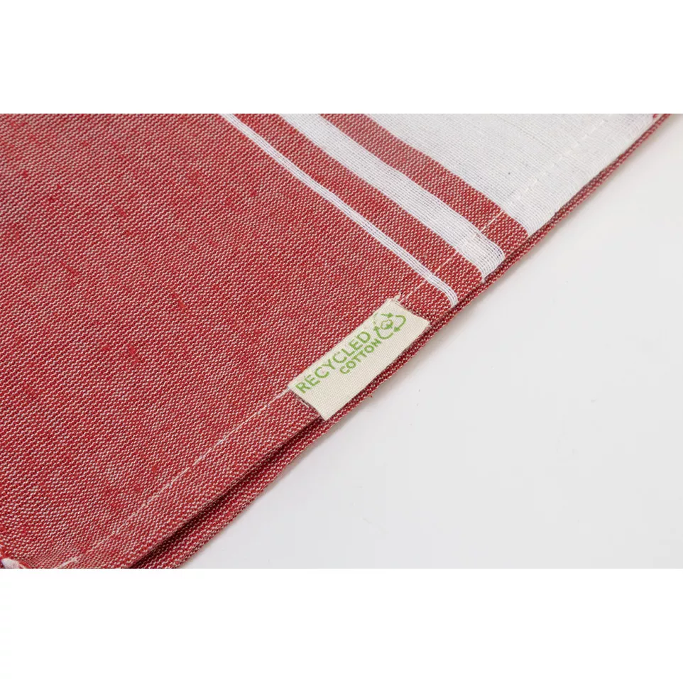 Cancun red  recycled cotton beach towel 