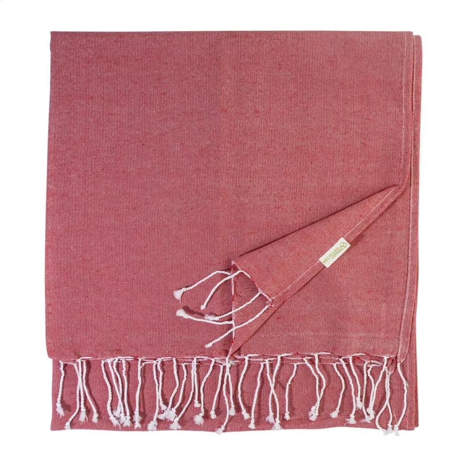 Aruba red  recycled cotton beach towel 