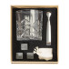 Highland transparent silver whisky glass set 