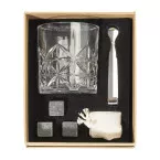 Highland transparent silver whisky glass set 