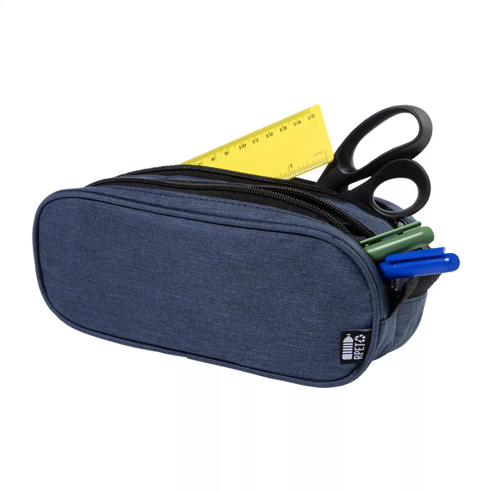 Dubsten bleu  Trousse stylos en RPET 