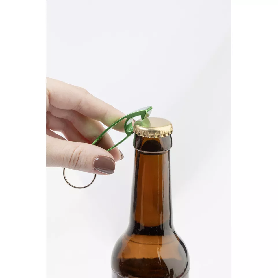Ellopi green  bottle opener keyring 