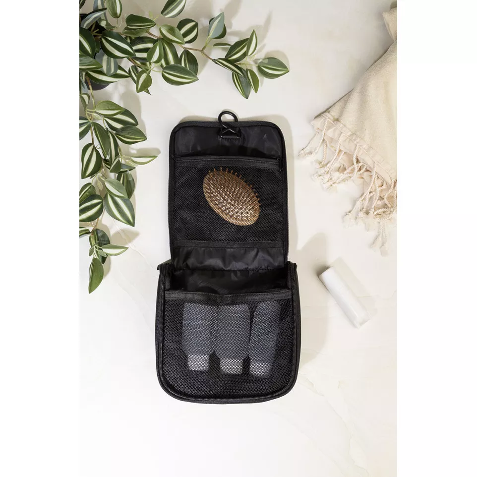 Susity black  hanging RPET cosmetic bag 