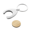 Zoinc naturelle argenté porte-clés jeton pour caddy 