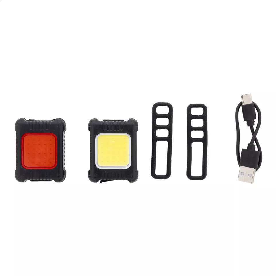 Cobik zwart  oplaadbare fiets lichtset 