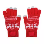 Skandihand rood  Kerst touchscreen handschoenen 