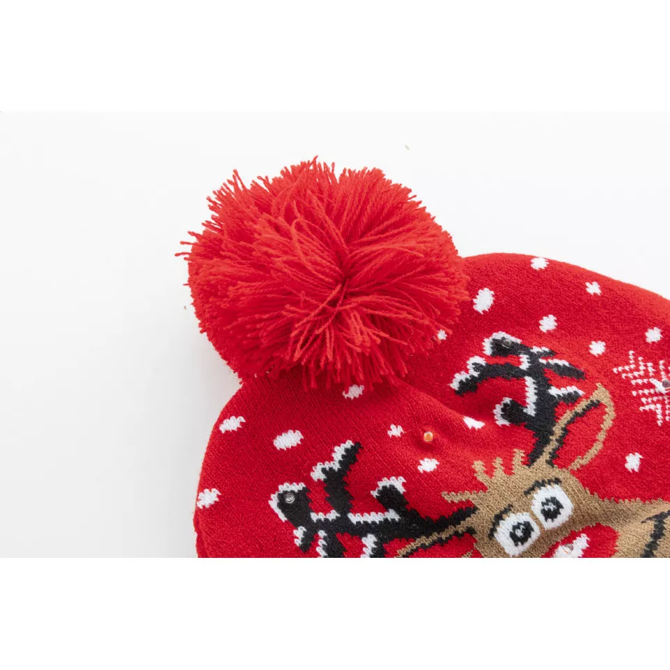 Norrsken rouge  Chapeau d'hiver LED...