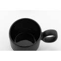 Kaguya noir  Mug en céramique avec plateau en bambou 