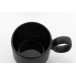 Kaguya noir  Mug en céramique avec plateau en bambou 