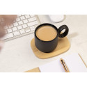 Kaguya noir  Mug en céramique avec plateau en bambou 