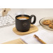 Kaguya noir  Mug en céramique avec plateau en bambou 