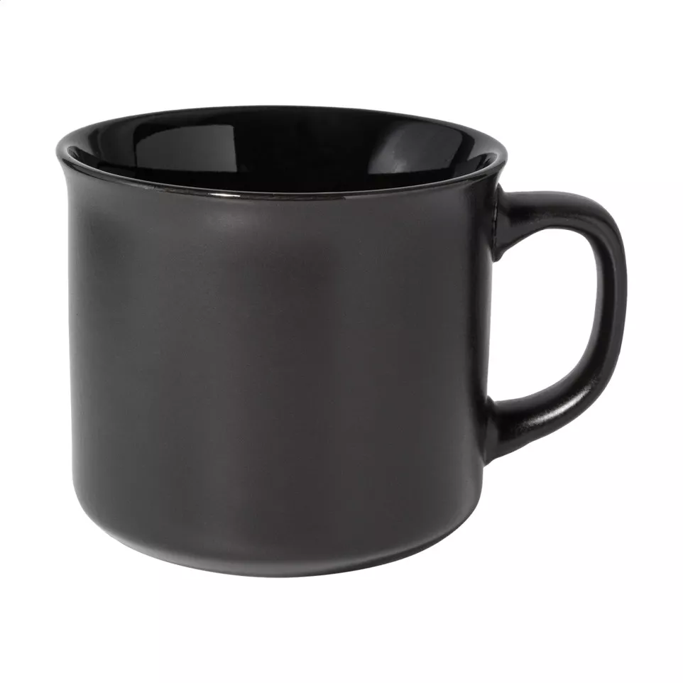 Woodstock Flat zwart  matte vintage mok 