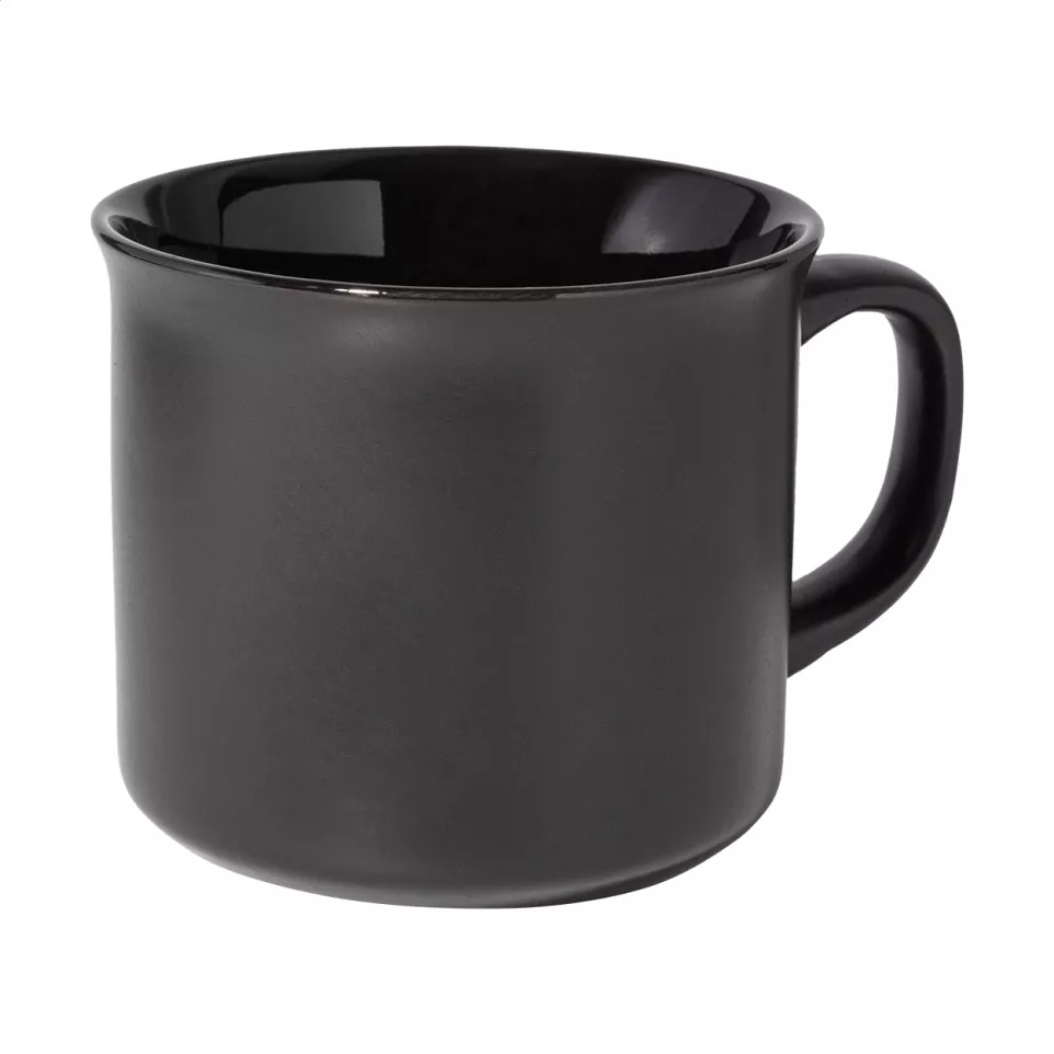 Woodstock Flat black  matte vintage mug 