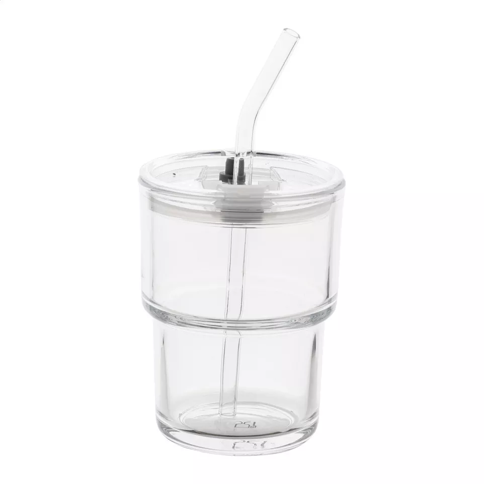 Glassip transparent  glass travel cup 