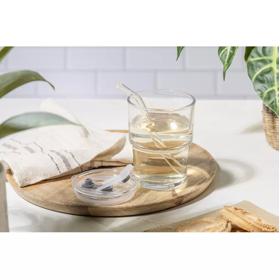 Glassip transparent  glass travel cup 