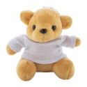 TeddyFob wit  pluche teddybeer sleutelhanger 
