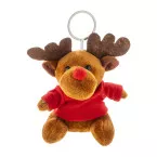 Julren multi-couleurs  Porte-clés renne de Noël en peluche 