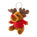 Julren multi-couleurs  Porte-clés renne de Noël en peluche 