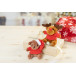 Julren meerkleurig  pluche kerst rendier sleutelhanger 
