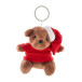 Julnalle meerkleurig  pluche kerst teddybeer sleutelhanger 