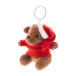 Julnalle meerkleurig  pluche kerst teddybeer sleutelhanger 