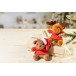 Julnalle meerkleurig  pluche kerst teddybeer sleutelhanger 