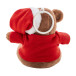 Julnalle meerkleurig  pluche kerst teddybeer sleutelhanger 