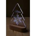 Woodify Xmas transparent natural Christmas tree LED light trophy 