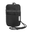 CanvaFon black  recycled canvas crossbody mobile bag 