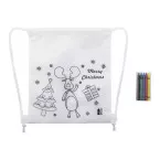 Julfar Bag A white  colouring Christmas drawstring bag 