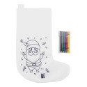 Julfar Gift blanc  Chaussette de Noël à colorier 