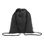Dropex black  recycled cotton drawstring bag 