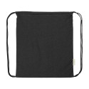 Dropex black  recycled cotton drawstring bag 